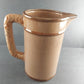 1930's Schnitzelbank German Beer Pitcher 8.5" Brown Crackle Glaze Vtg Spout Chip