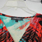 Y2K Mesmerize Retro Blouse Women’s L Multicolor Funky Print V-Neck Festival Top