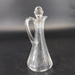 Clear Glass Cruet Bottle Ribbed Panels Stopper Oil Vinegar Decanter 7.25" Vtg