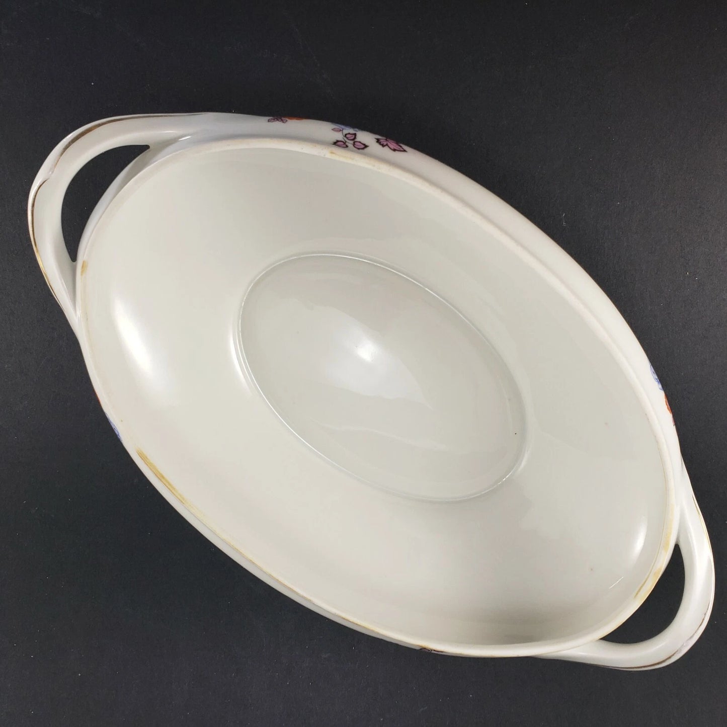 Covered Vegetable Oval Serving Dish Floral Porcelain H J Co Bavaria Antique