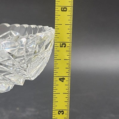 American Brilliant Hand Cut Glass Lead Crystal Pedestal Compote Candy Dish 5.25"