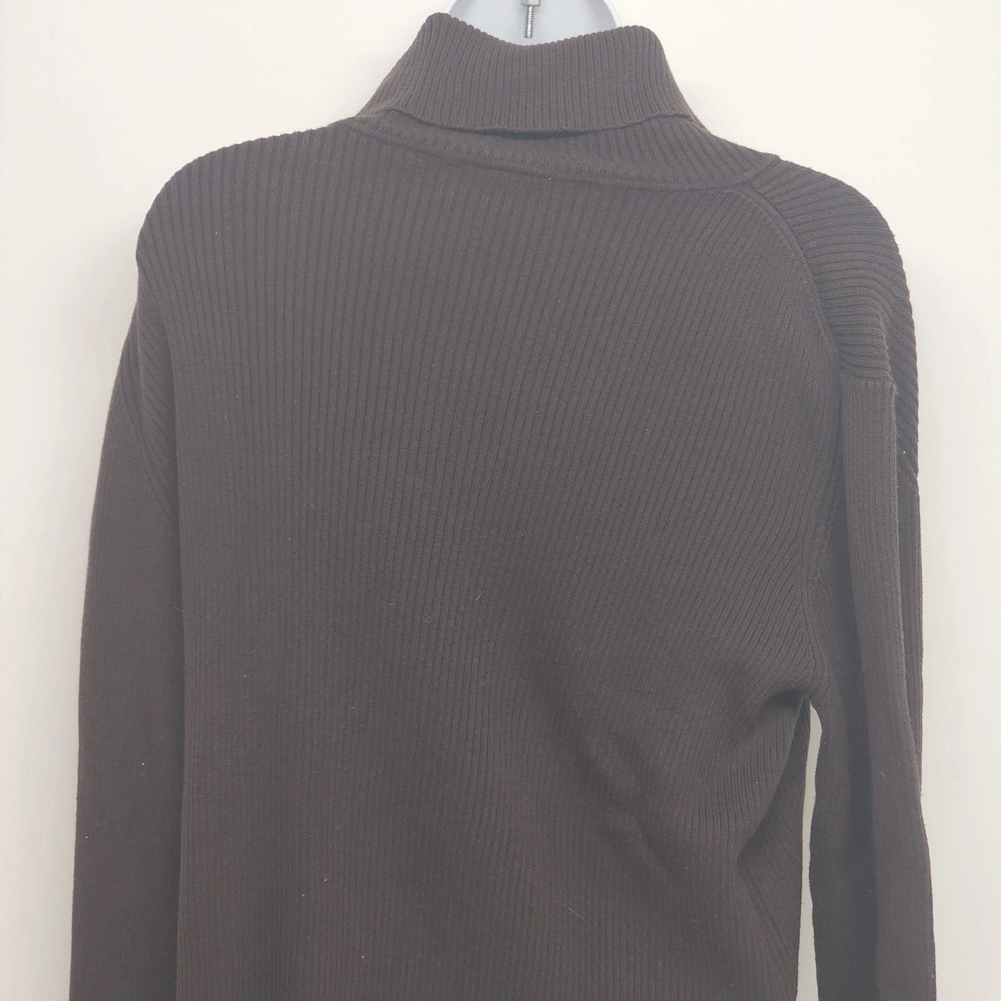 Faded Glory Dark Brown Cable Knit Turtleneck Sweater XL