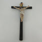 Catholic Wooden Wall Crucifix Resin Jesus Christ INRI 15" Religious Vintage