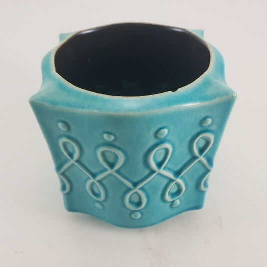 Red Wing Pottery USA Planter 1278 Aqua Turquoise Color Vintage Mid Century 4"x4"