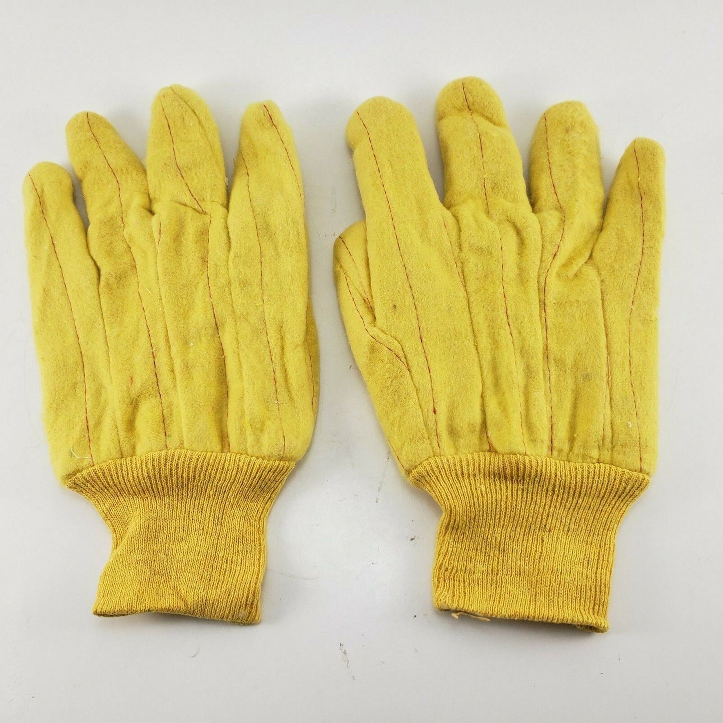 3 Men’s Large Yellow Work Gloves Clute Cut Knit Wrist Fleece Lined