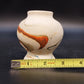 Nemadji Indian Pottery Pedestal Vase Brown Black Marbled Swirl 3.75" Vintage USA