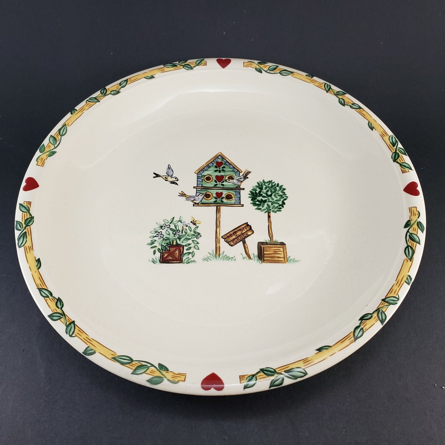 2 piece Serving Set Thomson Pottery Birdhouse Round Chop Platter 9" Bowl NEW NIB