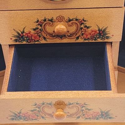 Linden Musical Jewelry Box Clock Giuseppe Studio 100 Vintage 11" x 6" x 13"h NOS