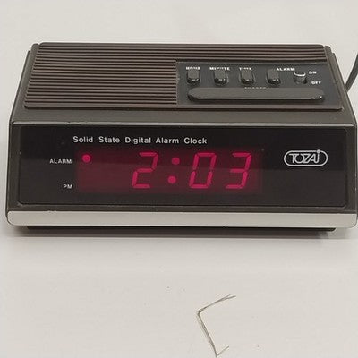 Tozai 1022 Electronic LED Alarm Clock 5.5" Red Number Vintage Tested And Working