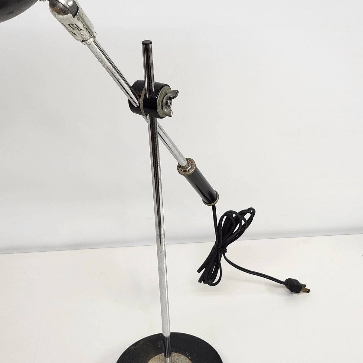 Robert Sonneman Orbiter Eyeball Desk Lamp Black Chrome Articulating '50s USA 22"