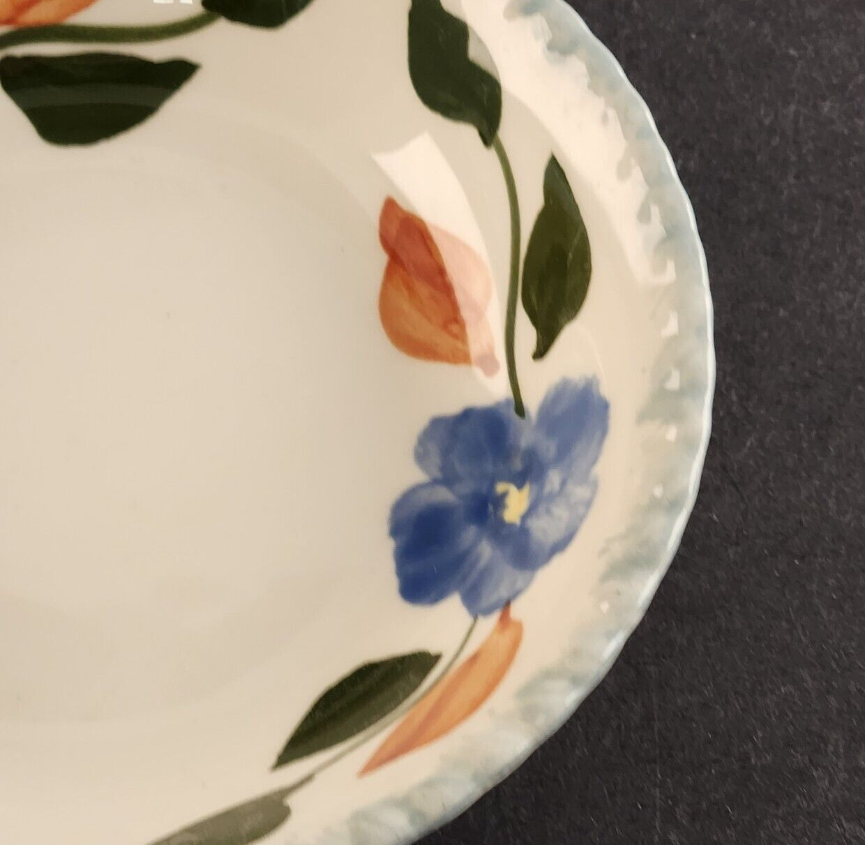 Southern Potteries Blue Ridge Hand Painted Floral Design Desert Bowl Vintage 5½"