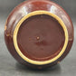 Loose Tobacco Jar Vintage Humidor Brown Ceramic w Wood & Brass Lock and Lid 6"h