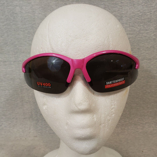 Cougar Safety Glasses Hot Pink Frame Smoke Lens ANSI UV400 Shatterproof Z87