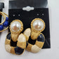 Catherines Earrings Lot 4 Pair Gold Tone Blue Black Beaded Dangle Vintage