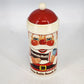 Tootsie Roll Santa Candy Container Jar Plastic Cardboard 1980s Holiday Vintage
