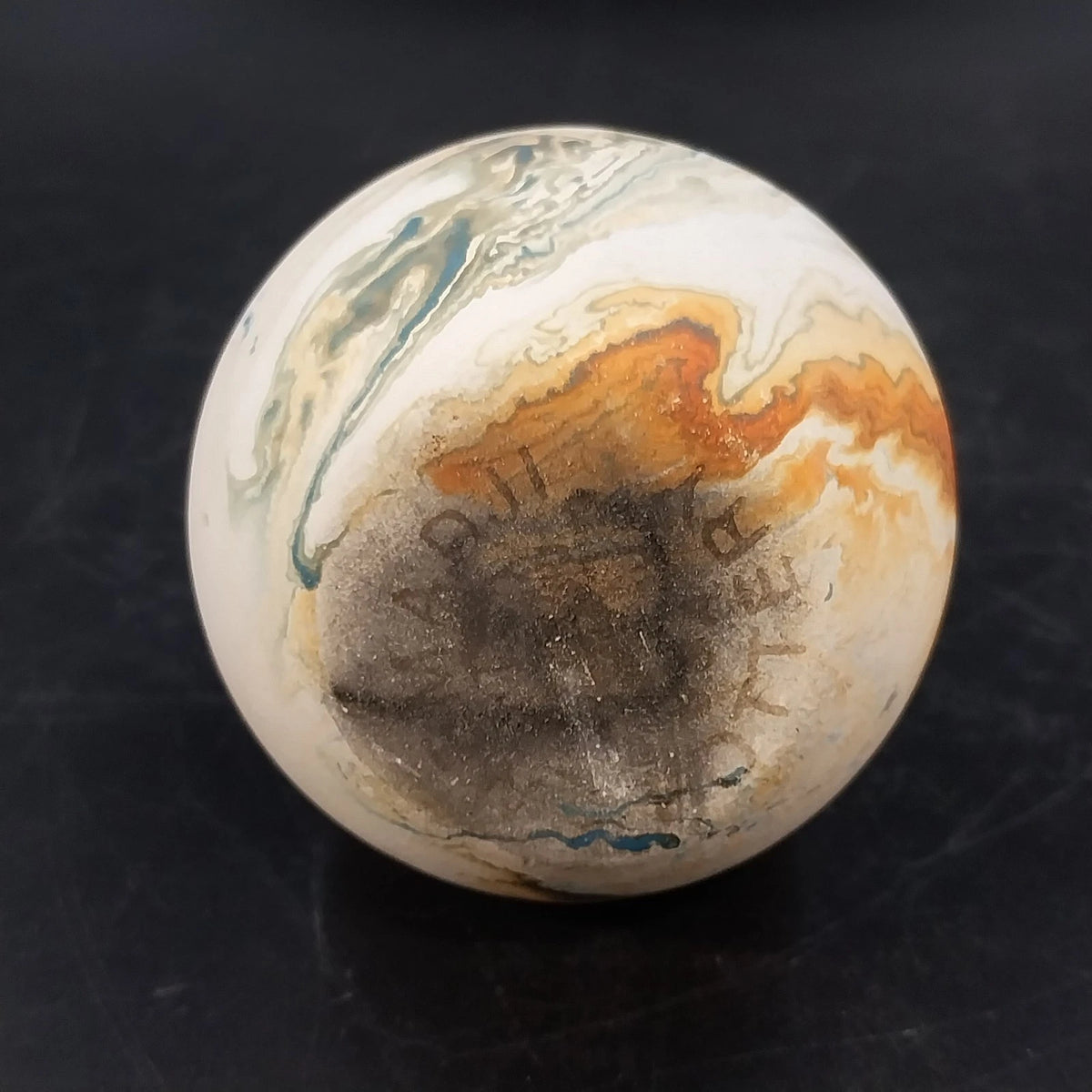 Nemadji Indian Pottery Bud Vase Orange Brown Green Marbled Clay Swirl 4" Vintage