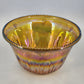 Indiana Carnival Glass Punch Bowl 7 Qt Iridescent Amber Gold Harvest Grape 12"d