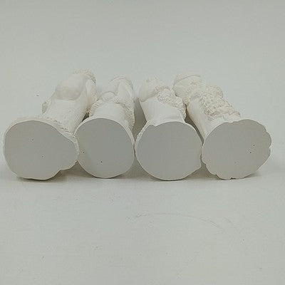 5 Ceramic Bisque Ornament Statue Figurines Thin Silhouette 6.5" One is Painted