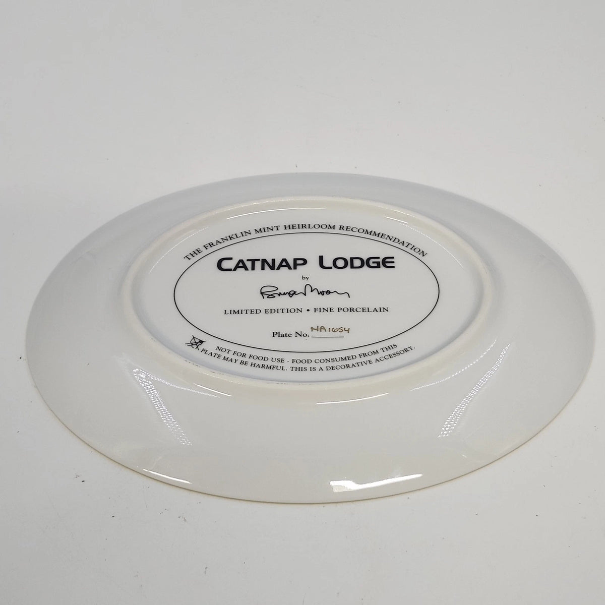 Franklin Mint Catnap Lodge Bryan Moon Fine Porcelain Plate Limited Edition COA