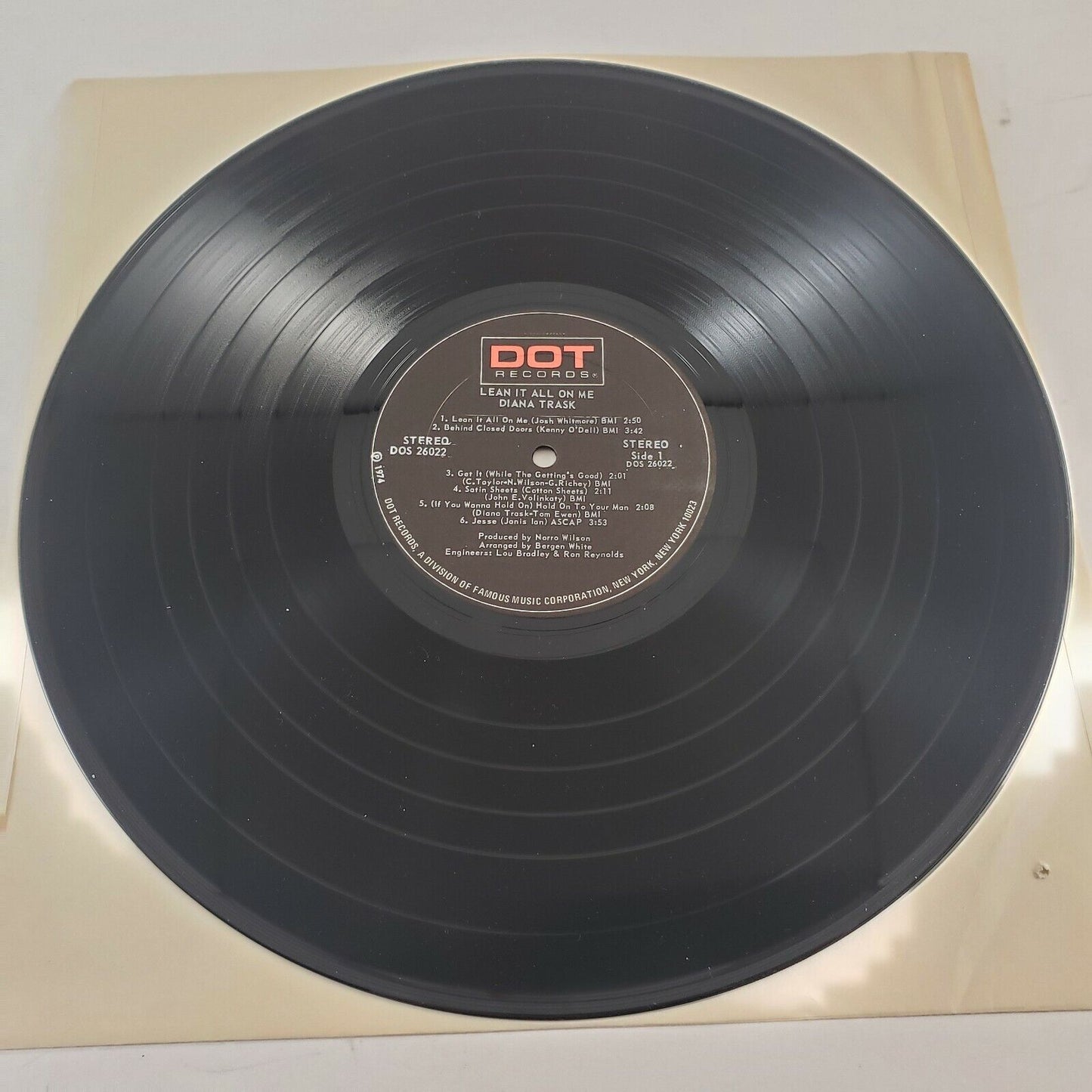 Diana Trask Lean It All On Me LP Dot Records Vinyl