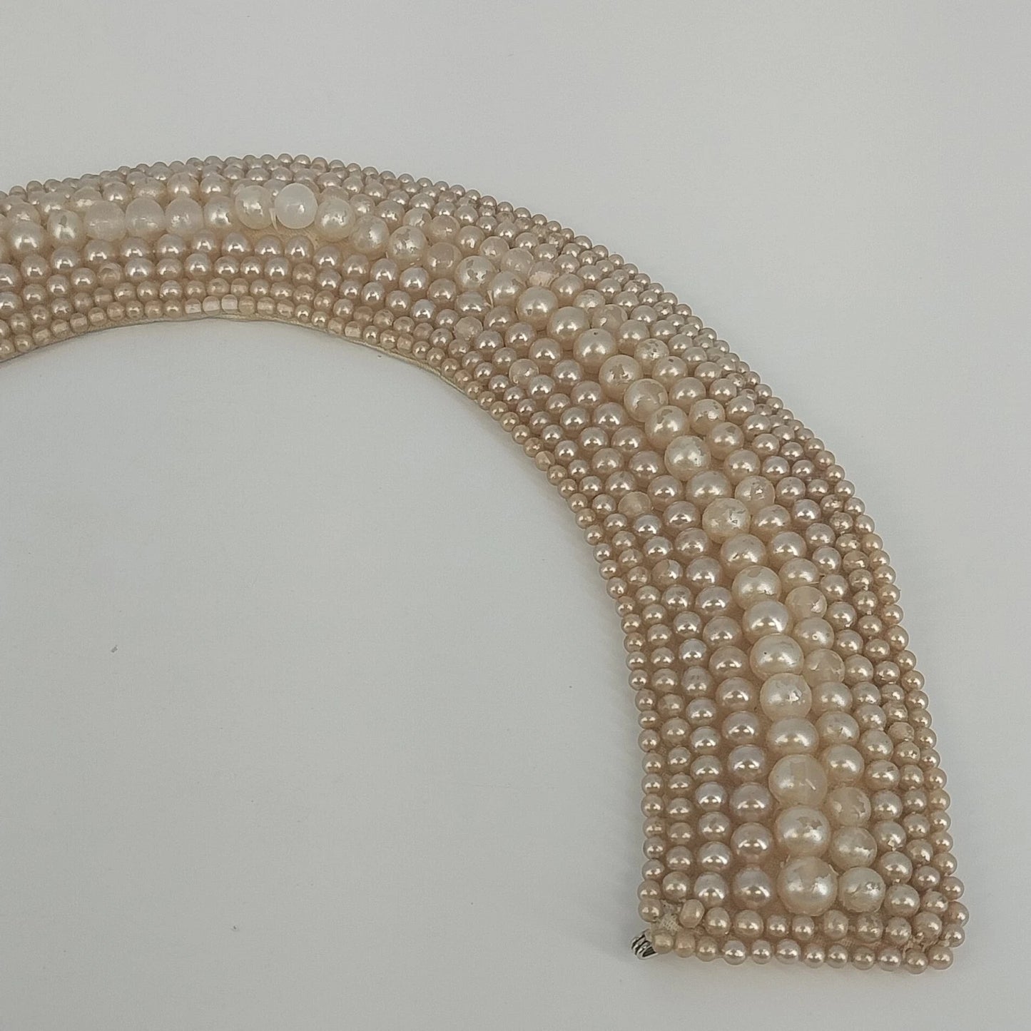 Faux Pearl Beaded Collar Necklace Bib Statement Fashion Jewelry Made Japan Vtg