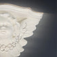 Cherub Ceramic Wall Shelves 2pc Set White Gold Trim Angel Display Decor