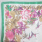 Head Scarf Polyester Green Purple Hummingbird Floral Print 31" Bandana Italy