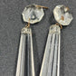 2 Icicle Spear Crystal Faceted Glass Prisms 2.8" w Octagon Accent Wire Connector