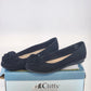 Cliffs White Mountain Hibiscus Flats Black Suede Ballet Shoes w Flower Women's 8
