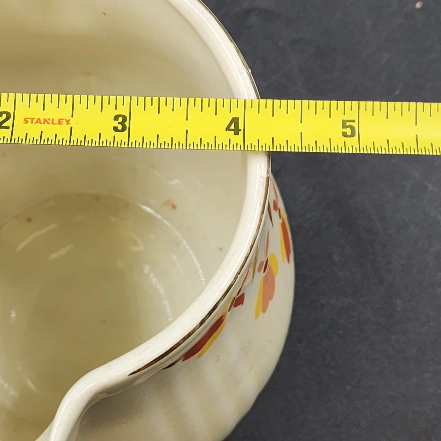 Autumn Leaf Utility Jug Pitcher 40 oz Rayed Hall's Superior for Jewel Tea MCM