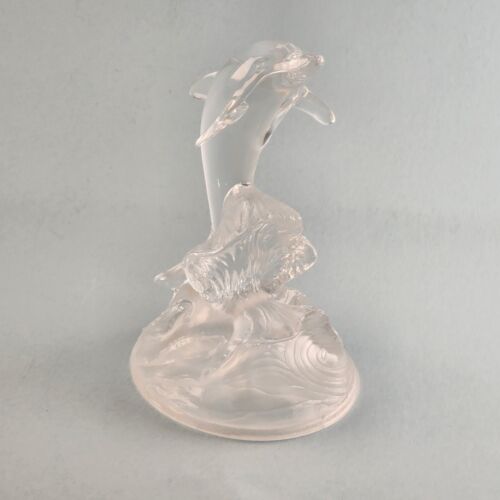 Dolphin Figurine Clear French Cristal d'arques 24% Garanti Genuine Lead Crystal