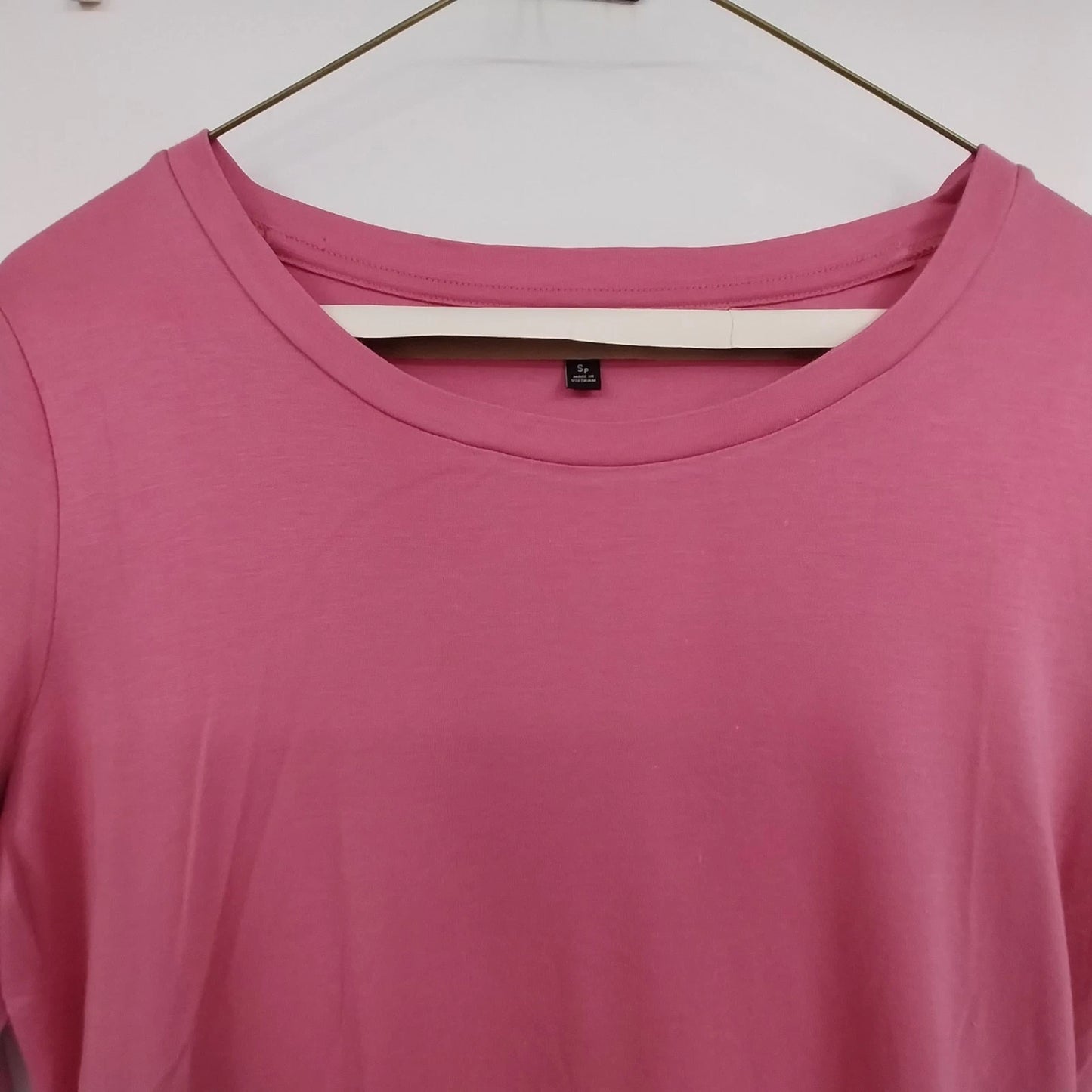 Talbots Pink Tunic Top Women SP 3/4 Sleeve Supima Cotton Modal 21" Crew Neckline