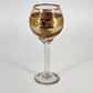 Tre Fuochi Glass Wine Goblet Murano Style Hand Blown Gold Enamel Ruby Red Jewel