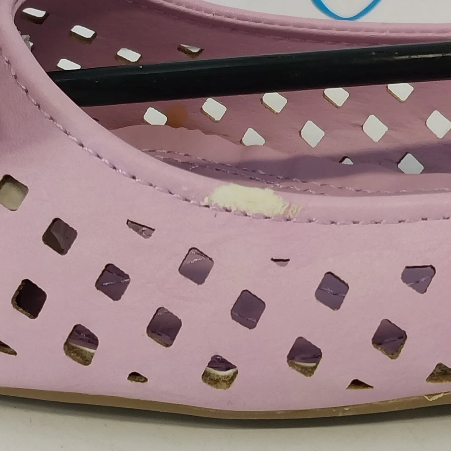 Tory Klein Flats Sandals Pink Peep Toe Bow Laser Cut Women's 8 China