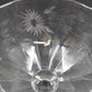 Candy Dish Etched Cut Compote Sunburst Floral Clear Glass Footed 5.25"x4.5"