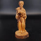 Vintage Hand Carved Wooden Nativity Shepherd Figurine With Lamb