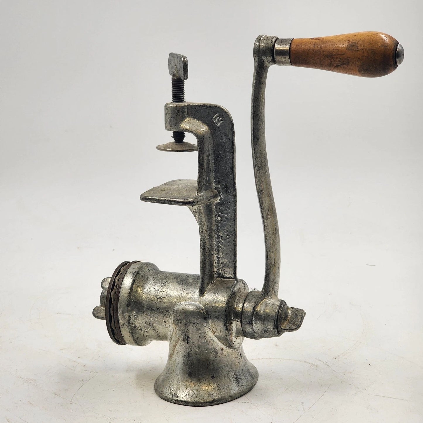 Economy No 10 Cast Iron Meat Grinder 3 Heads Hand Crank Table Clamp