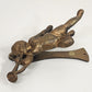 Angel Cherub Door Knocker Blowing Horn in Solid Cast English Brass Antique 6"