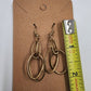 Set of 2 Gold Tone Oval Loops & Silver Tone w/ Black Beaded Drop Dangle Earrings