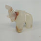 Hand Carved Marble Onyx Elephant Figurine White Brown Stone Sculpture 2.25"