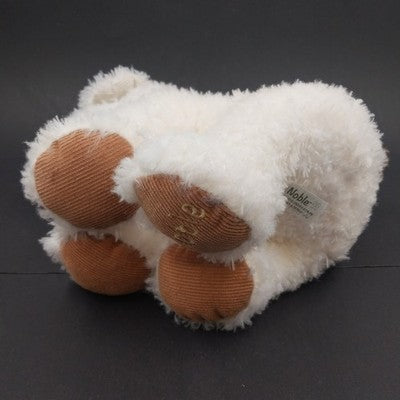 Noble in Barnes & Noble White Brown Puppy Dog Plush Stuffed Toy Animal Doll 12"