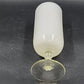 Norleans Vase Satin Frosted Hand Painted Glass Floral Clear Pedestal 11" Vintage