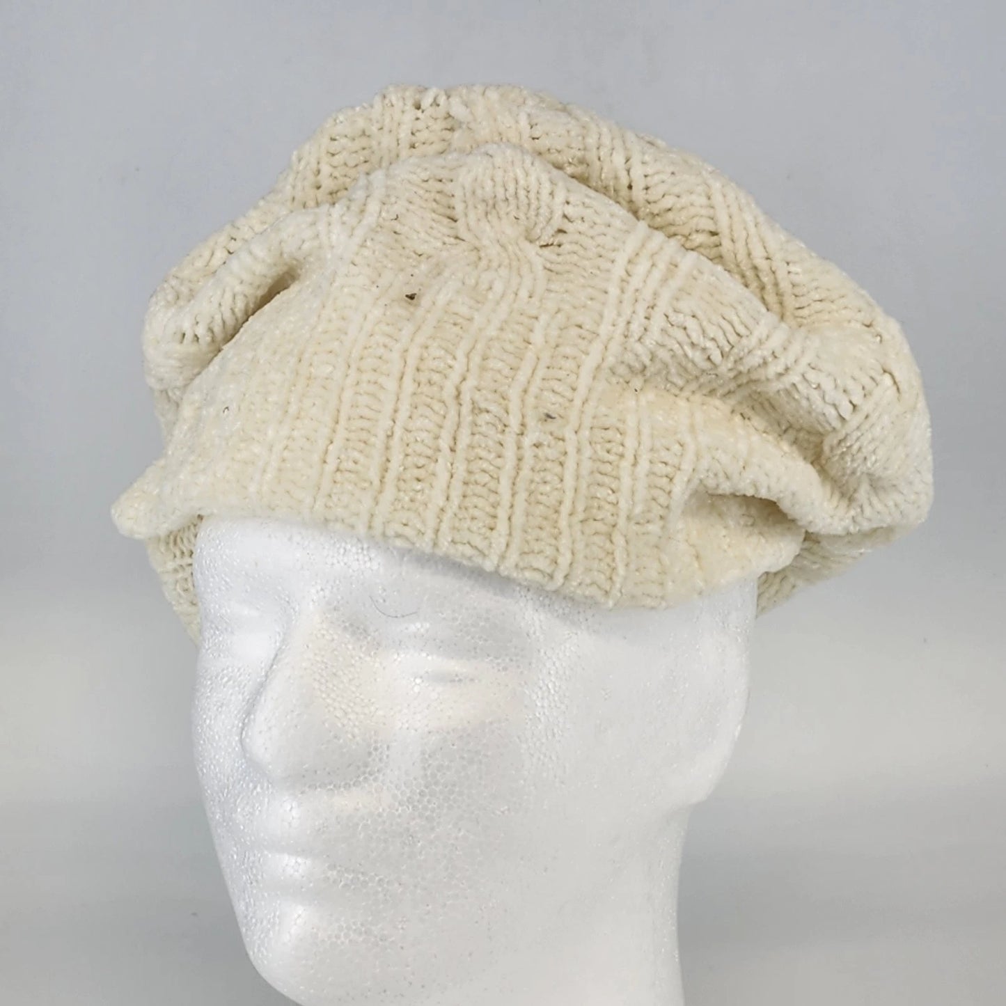 White Italian Style Beret Hat Women's 100% Acrylic Knit Beanie Cap One Size
