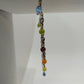 Gold Tone Chain Ankle Bracelet w/ Frosted Multicolor Beads