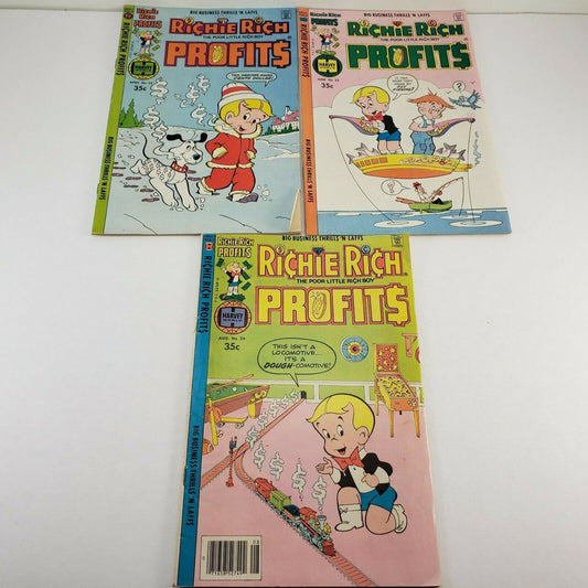 3 Richie Rich Profits Comic Books of the Archie Series April June Aug 1978 VG+