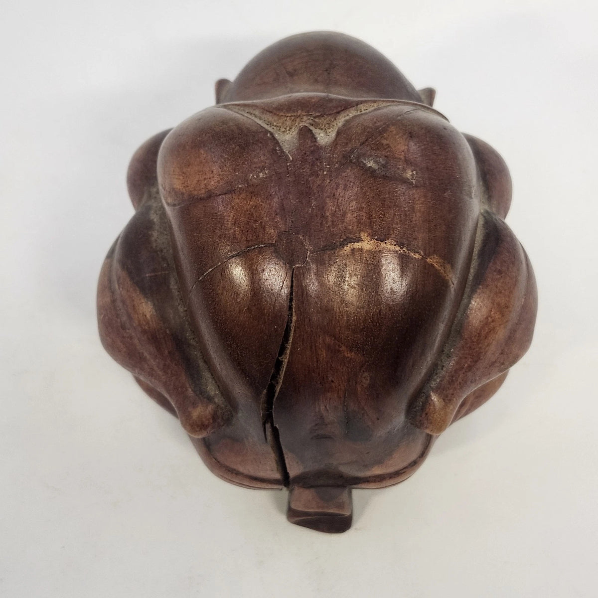 Hand Carved Wood Weeping Buddha Orang Malu Rustic Figurine 4" Meditation Pose
