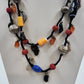 Lot of 3 Beaded Necklaces Jewelry Black Faceted Amber Glass Multicolor Boho Mix