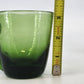 Indiana Glass Cups Avocado Green Blown Art Glass Set of 4 Starburst Base Handle