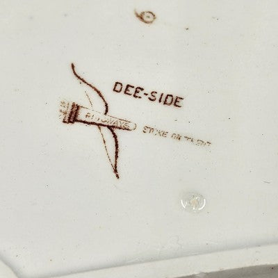 Antique Ridgways Pottery Trinket Dish – 4" Brown Transferware – Dee-Side, Stoke-on-Trent, England – Circa 1885–1890
