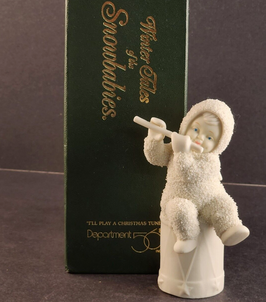 Snowbabies Department 56 I'LL PLAY A CHRISTMAS TUNE Figurine 4" Tall